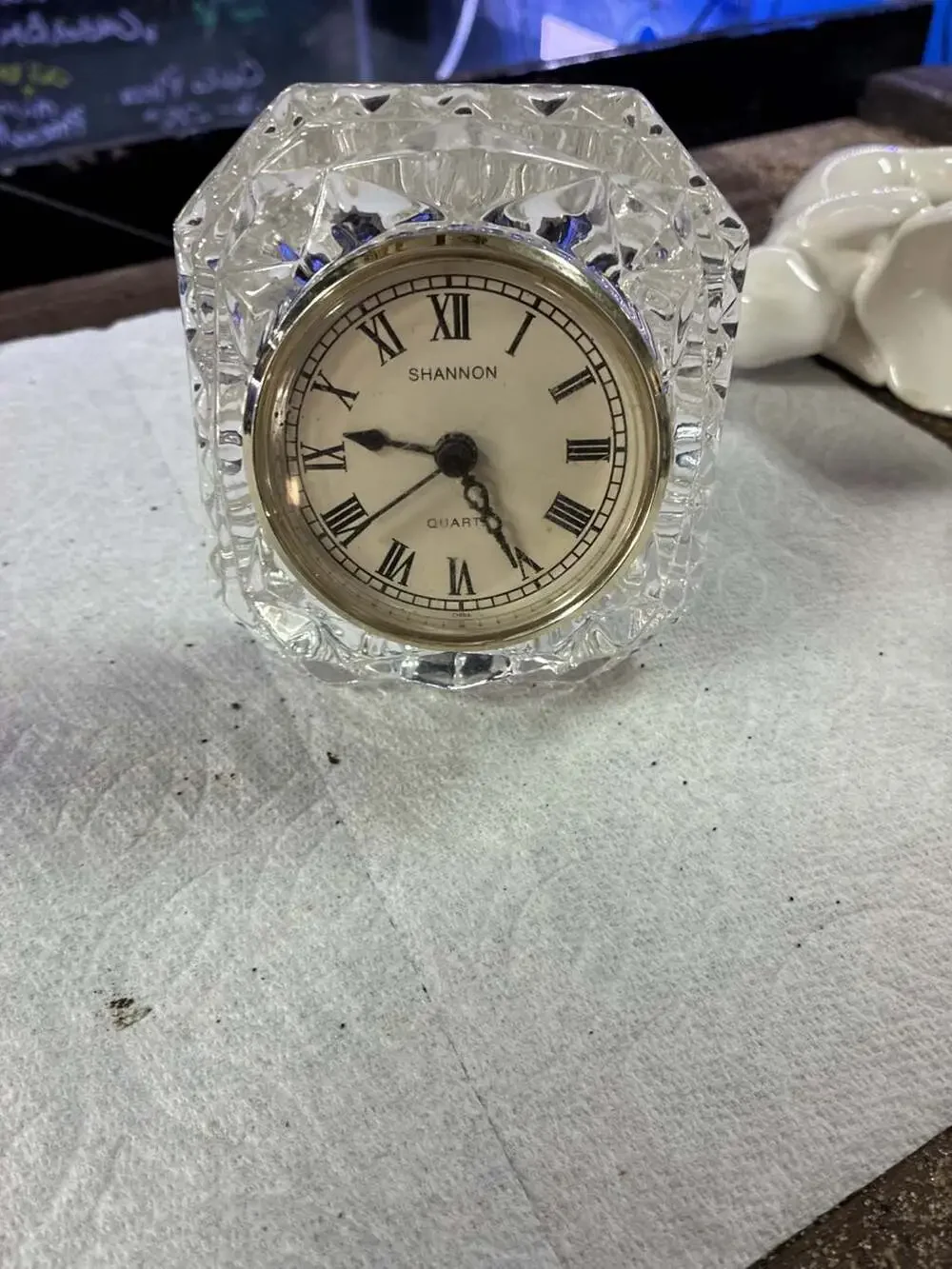 Shannon Emerald Crystal Desk Clock
